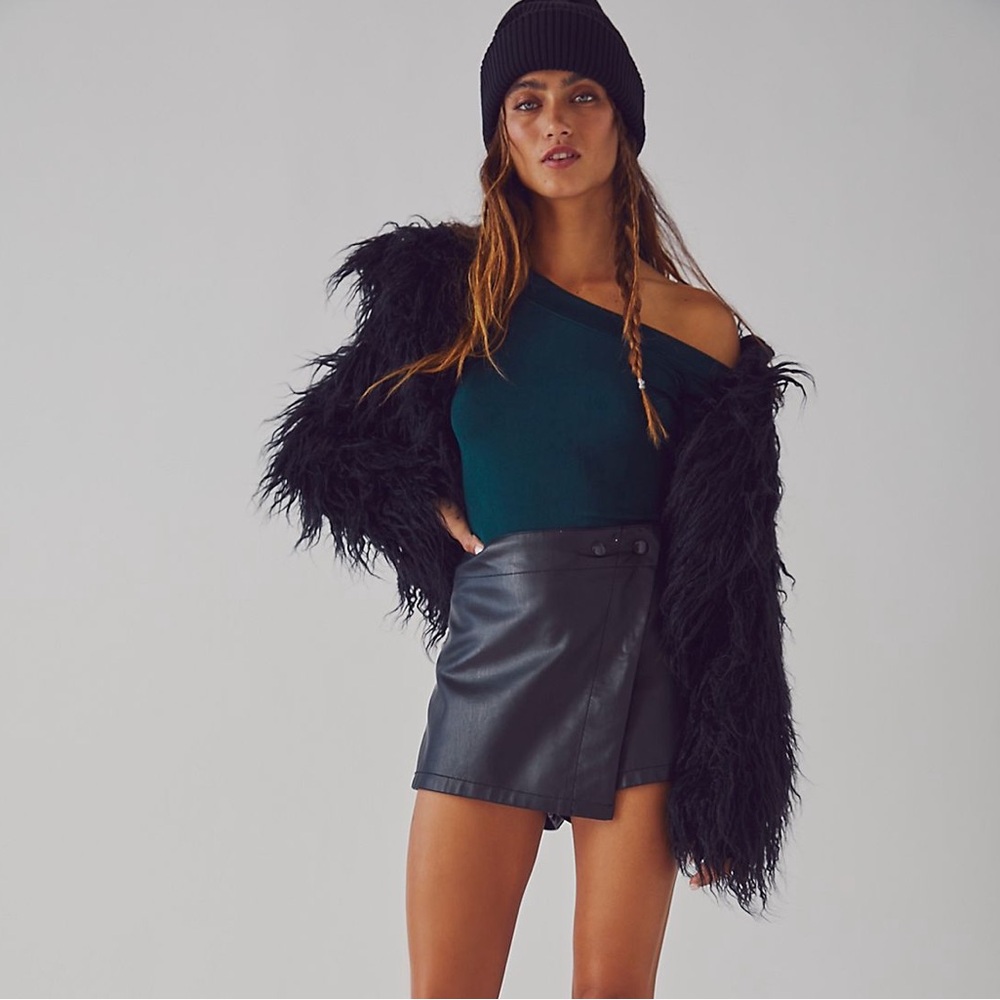 free people dark green shimmer bodysuit